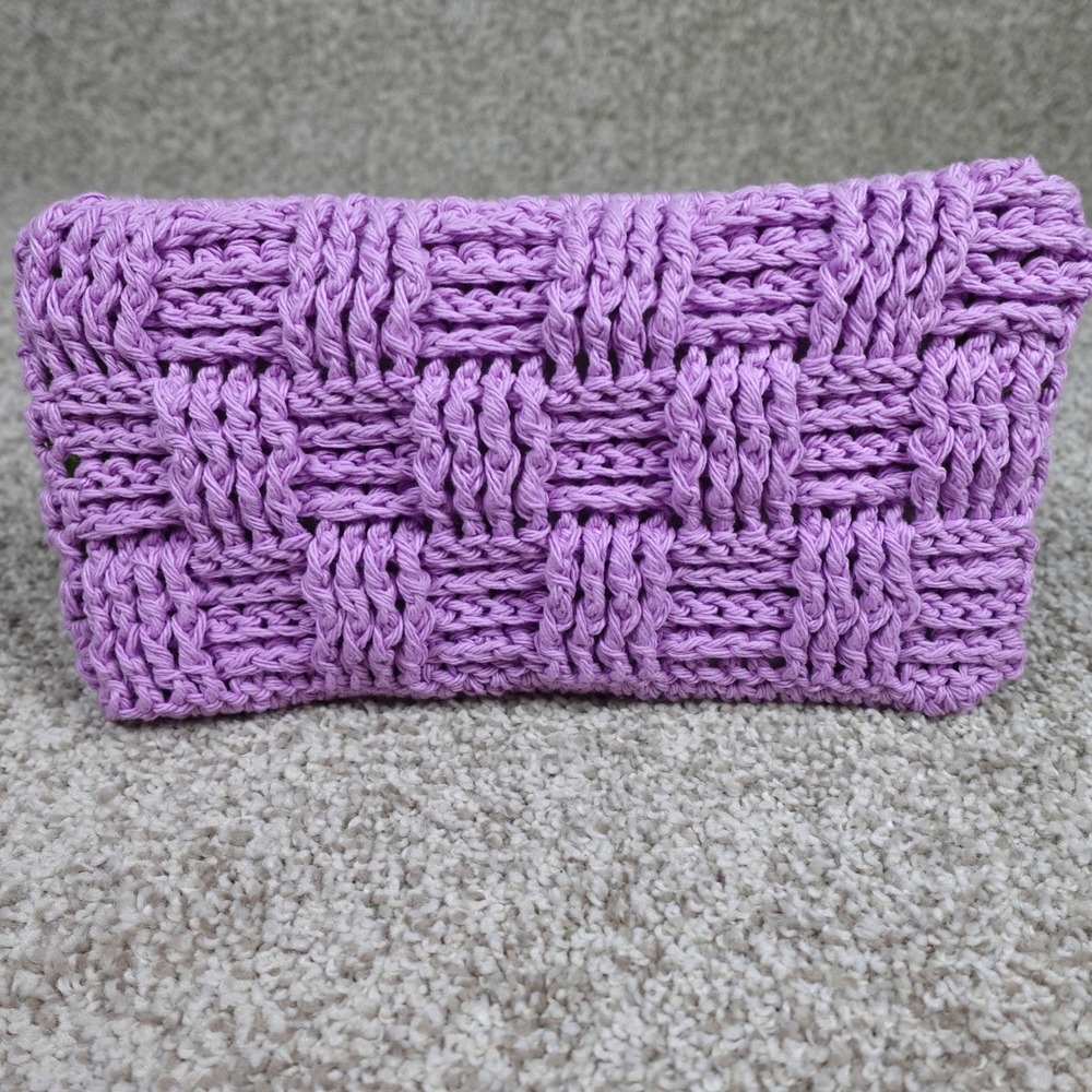 Handmade Crochet Reusable Mop Cover Lavender Purple Basketweave Swiffer Pad